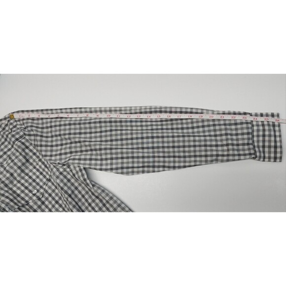 Levi Strauss Mens Large Gray Plaid Pearl Snap Button Shirt Western Cowboy Comfy - Picture 11 of 14
